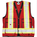 Open Road® Surveyor Vest, Red, Large, Polyester, CSA Z96-15 Class 1 - Level 2