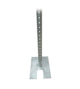 Galvanized Steel post 4' (47") U-type with base 3/16" 12" x 16"