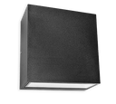 Exterior LED decorative wall light square 5-1/2" x 5-1/2" x 2-1/4" up/down 2x9W 3000K 120V non-dimmable black