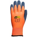 Gants en tricot de polyester orange doublés pour le froid et double enduit de latex imperméable /Pr