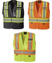 6932/6933 High-visibility traffic safety vest 5-point tear-away polyester mesh, 43 pockets, 4" contrasting reflective stripes