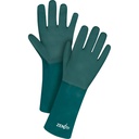 Double dipped green PVC 14" gloves cotton jersey liner /Pr