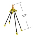 Chain sling G80 3/8" x 10' quadruple leg slip and grab hooks