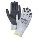 Cut resistant gloves ANSI level 4 PEHP knit with gray polyurethane palm coating