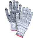 Gants tricotés poly/coton calibre 7 à pois un côté taille Grand