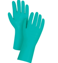 Gants de première qualité à prise en losange résistants aux produits chimiques, Taille Grand/9, 13" lo, Nitrile, Doublure en Ouatée, 15 mils