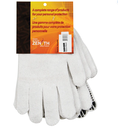 GANTS TRICOT POLY/COTON BLANC A POIS 1 COTE X-LARGE 3PRS/PQT