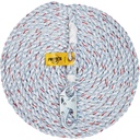 Polyester/polypropylene rope lifeline 5/8" x 50' 5600 lbs resistance with hook