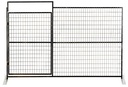 Panneau avec porte pour clôture temporaire 6' H x 9'-6" L en acier galvanisé avec revêtement en poudre noir