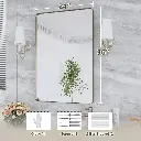 Miroir de salle de bain BRONZE de 91,4 x 61 cm, miroir de courtoisie moderne, miroir de courtoisie moderne avec cadre en métal brossé et coins arrondis, miroir rectangulaire doré incassable